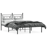 Metal Bed Frame without Mattress with Headboard Black 140x190cm 374339