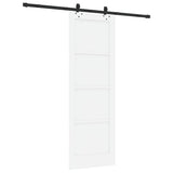 Sliding Door White and Black 73.5 x 211 cm Solid Pine Wood 3333525