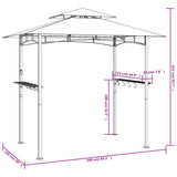 BBQ Gazebo with Side Shelves Anthracite 240x150x243 cm Steel 360140