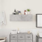 ZNTS Bathroom Wall Cabinet Concrete Grey 100x25x30 cm Engineered Wood 860097