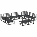 Garden Sofa Set with Cushion Black Aluminium 3378916