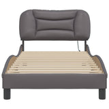 Bed Frame with LED without Mattress "Hvar" Grey 90x190 cm 3213902