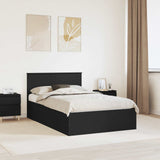 Bed Frame with Headboard Black 120 x 200 cm Engineered Wood 3408691