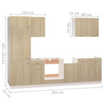 ZNTS 7 Piece Kitchen Cabinet Set Sonoma Oak Engineered Wood 3067634