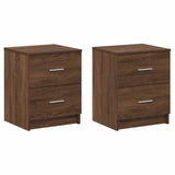 Bedside Cabinets 2 pcs with 2 Drawers Brown Oak 40x36x50 cm 858798