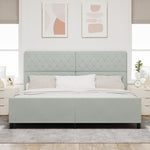 ZNTS Bed Frame Light Grey 200x200 cm Velvet 3344897