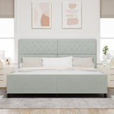 ZNTS Bed Frame Light Grey 200x200 cm Velvet 3344897
