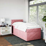 Box Spring Bed with Mattress Pink 100x200 cm Velvet 3286245