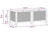 Garden Planter with Wheels Light Grey 80 x 40 x 48 cm PP 3422962