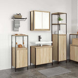 Bathroom Furniture Set with Shelf 3 pcs Sonoma Oak and Black 3328395