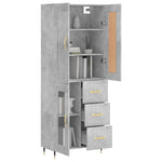 Highboard Concrete Grey 69.5x34x180 cm Engineered Wood 3199925