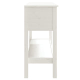 Console Table White 100x35x75 cm Solid Wood Pine 814625