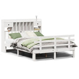 Bookcase Bed without Mattress White 140x190 cm Solid Wood Pine 3322789