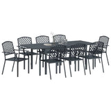 Garden Dining Set 9 pcs Anthracite Steel 3378836