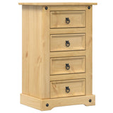 ZNTS Bedside Cabinet Corona 53x39x84 cm Solid Wood Pine 4005660