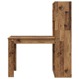 Desk with Shelf Old Wood 122 x 67 x 145 cm Engineered Wood 3337263