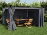 Gazebo with Curtains Anthracite 3x3 m Steel 4003918