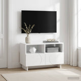 TV Stand 60 x 34.5 x 40 cm High Gloss White Engineered Wood 8011463