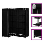 282449 Corner Wardrobe Black 130x87x169 cm