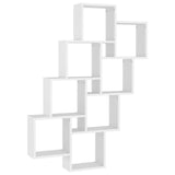 Wall Cube Shelf White 90x15x119 cm Engineered Wood 807178
