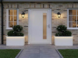 Garden Planter with LED 2 pcs White 40 x 60 x 40 cm Steel 8008143
