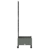 Garden Planter with Trellis&Wheels Light Grey PP 3422937