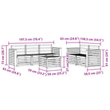 Sofa Sets 6 pcs Natural Solid Acacia Wood 3374374