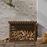 ZNTS Firewood Rack Honey Brown 108x73x79 cm Solid Wood Pine 822230