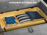 2 Seater Sofa Bed, Convertible Bed Settee, Modern Velvet Loveseat Sofa Couch with 2 Cushions, Hidden T3398P377938