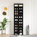 Shoe Cabinet Black Oak 54x34x183 cm Engineered Wood 859378