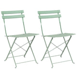 Garden Folding Chair 2 pcs Light Mint 42 x 46 x 82cm Metal 42002958