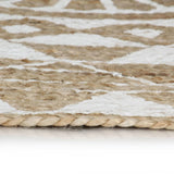 ZNTS Handmade Rug Jute with White Print 150 cm 133697