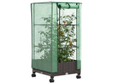 Garden Planter with Greenhouse Cover&Wheels Brown PP 3422924