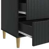 Bedside Cabinet Black 43 x 41 x 66.5 cm Engineered Wood 894556