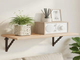 Wall Shelf Brackets 12 pcs Antique Brown 14.5 x 14.5 x 3 cm 42038925