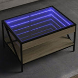Coffee Table with Infinity LED Sonoma Oak 70x50x38 cm 847703