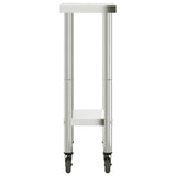 Kitchen Work Table with Wheels 55x30x85 cm Stainless Steel 376459