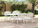 Garden Dining Set 5 pcs White Aluminium 3334646