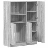2 Piece Kitchen Cabinet Set Grey Sonoma Engineered Wood 3324147