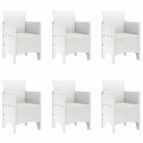 Garden Dining Set 7 pcs White Polypropylene 3378722