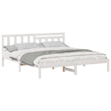 Bed Frame with Headboard White 180 x 200 cm Solid Pine Wood 872222