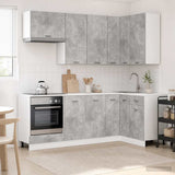 Kitchen Unit LYON 8 pcs Concrete Grey Engineered Wood 3438434