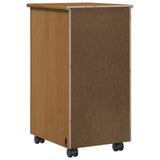 Rolling Cabinet Honey Brown 34 x 39 x 65.5 cm Solid Pine Wood 42028352