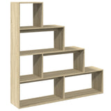 Room Divider Bookcase 4-Tier Sonoma Oak 143.5x29x143.5 cm Engineered Wood 857996