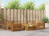 Outdoor Sofa Set 7 pcs Natural Solid Acacia Wood 3374454