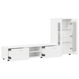 TV Cabinet Set FLORIN 3 pcs High Gloss White Engineered Wood 3397938