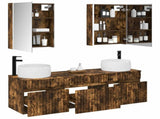 Bathroom Cabinet Set 5 pcs Smoked Oak Engineered Wood 3406651