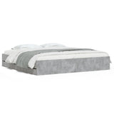Bed Frame with Drawers without Mattress Concrete Grey 200x200 cm 3207248