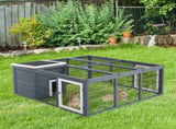 Rabbit Hutch Outdoor, Guinea Pig House, Bunny Run Cage with Openable Top for 1-2 Rabbits, 123 120 T3398P347609