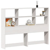 Headboard with Storage White 120 cm Solid Wood Pine 855667
